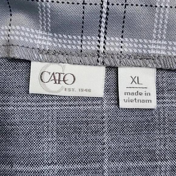 Cato XL Grey Plaid Pull-On Mini Skirt 2 Pocket Preppy Y2K Vintage Casual Mod - Picture 6 of 7